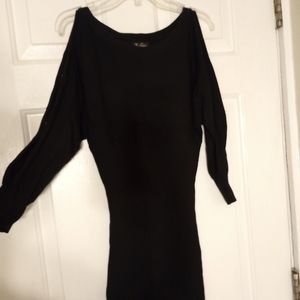 GUESS Cold-Shoulder Mini Sweater Dress